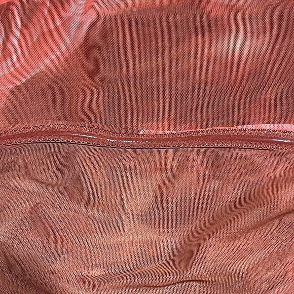 Meshki Aphrodite Strapless Mesh Midi Dress Size L Red Rose Print Sheer Party NWT - Picture 12 of 15